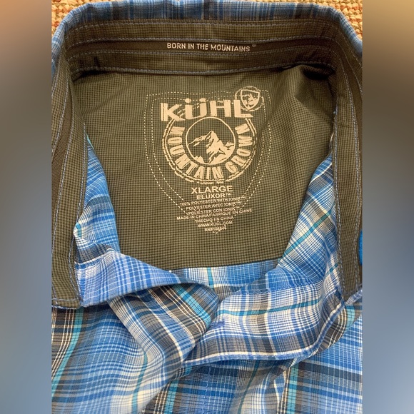 Men’s XL Kuhl Lightweight Plaid Techical Button Down Eluxor Hiking Shirt - Picture 9 of 12